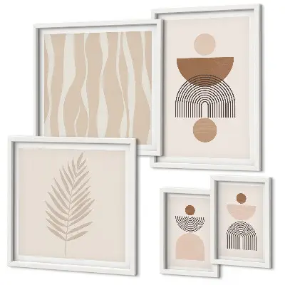 Moderne schilderijen set met abstracte vormen van de natuur