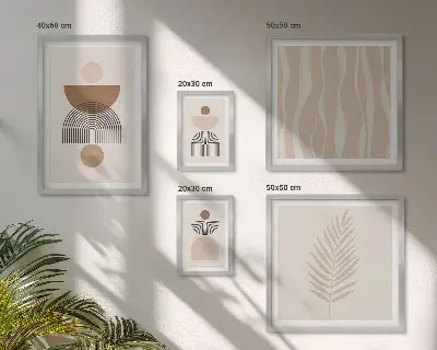 Moderne schilderijen set met abstracte vormen van de natuur