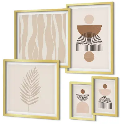 Moderne schilderijen set met abstracte vormen van de natuur