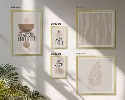 Moderne schilderijen set met abstracte vormen van de natuur