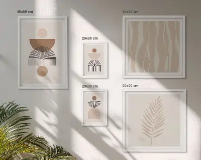 Moderne schilderijen set met abstracte vormen van de natuur