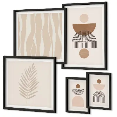 Moderne schilderijen set met abstracte vormen van de natuur