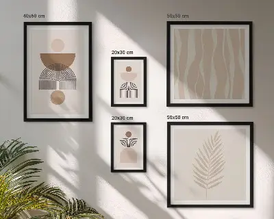 Moderne schilderijen set met abstracte vormen van de natuur