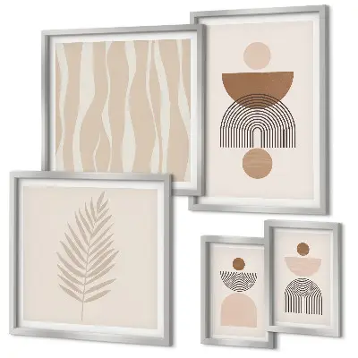 Moderne schilderijen set met abstracte vormen van de natuur