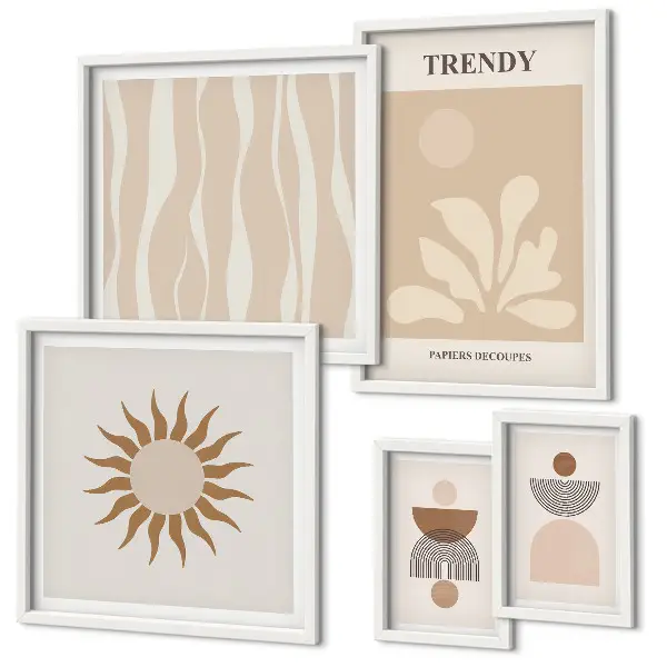 Gallery wall stijlvolle abstracte wanddecoraties