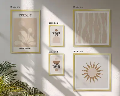 Gallery wall stijlvolle abstracte wanddecoraties