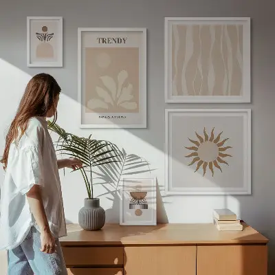 Gallery wall stijlvolle abstracte wanddecoraties
