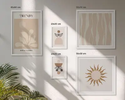 Gallery wall stijlvolle abstracte wanddecoraties