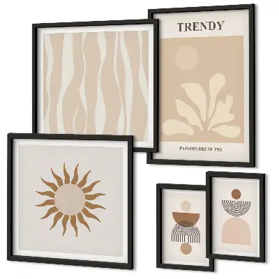 Gallery wall stijlvolle abstracte wanddecoraties