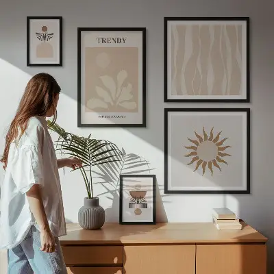 Gallery wall stijlvolle abstracte wanddecoraties