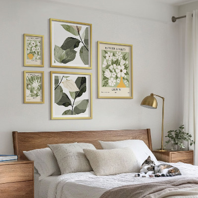 Wanddecoratie compositie Bloemmotieven Londen Dublin Tokio
