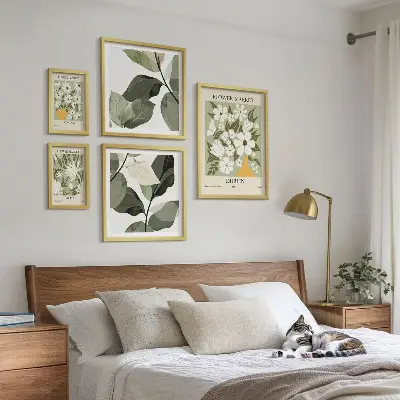 Wanddecoratie compositie bloemmotieven Londen Dublin Tokio