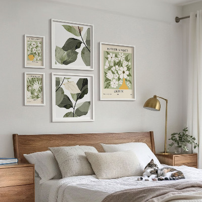 Wanddecoratie compositie Bloemmotieven Londen Dublin Tokio