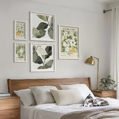 Wanddecoratie compositie bloemmotieven Londen Dublin Tokio