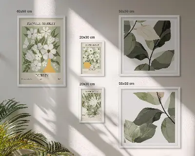Wanddecoratie compositie bloemmotieven Londen Dublin Tokio