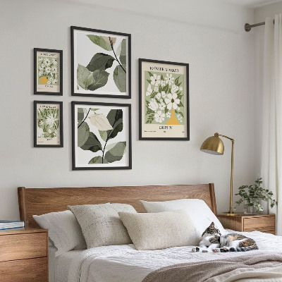 Wanddecoratie compositie Bloemmotieven Londen Dublin Tokio
