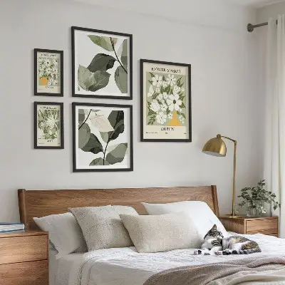 Wanddecoratie compositie bloemmotieven Londen Dublin Tokio