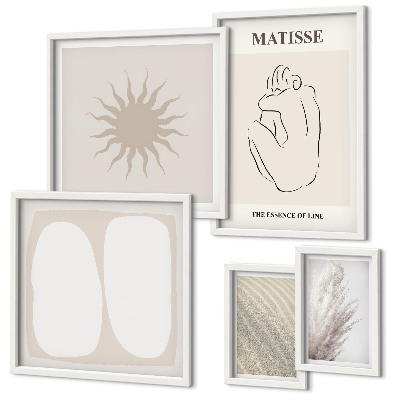 Moderne schilderijen set Minimalistische vormen in boho-stijl