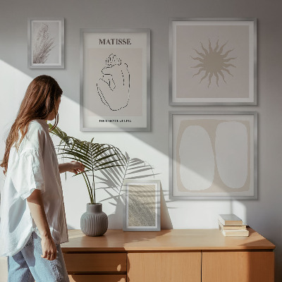 Moderne schilderijen set Minimalistische vormen in boho-stijl