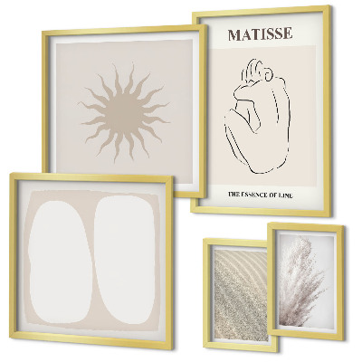 Moderne schilderijen set Minimalistische vormen in boho-stijl
