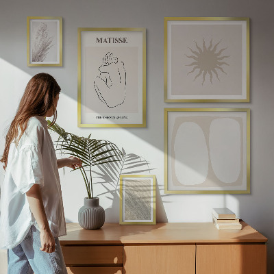 Moderne schilderijen set Minimalistische vormen in boho-stijl