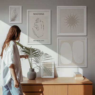 Moderne schilderijen set Minimalistische vormen in boho-stijl