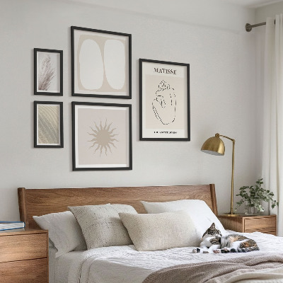 Moderne schilderijen set Minimalistische vormen in boho-stijl