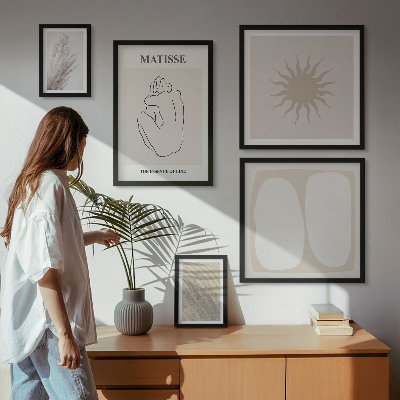 Moderne schilderijen set Minimalistische vormen in boho-stijl