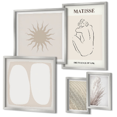 Moderne schilderijen set Minimalistische vormen in boho-stijl