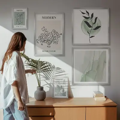 Wanddecoratie compositie moderne minimalistische stijl