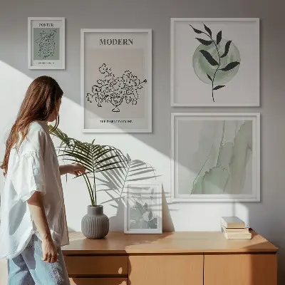 Wanddecoratie compositie moderne minimalistische stijl