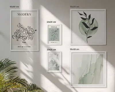 Wanddecoratie compositie moderne minimalistische stijl