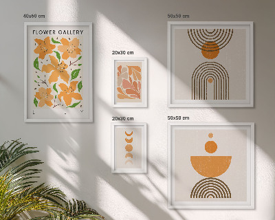 Moderne schilderijen set Stijlvolle bloemen en geometrie