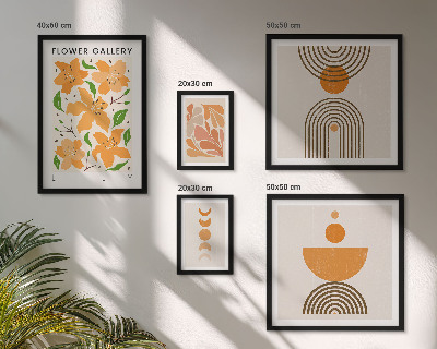 Moderne schilderijen set Stijlvolle bloemen en geometrie