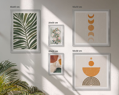 Wanddecoratie compositie Plantenpatronen boho-vormen