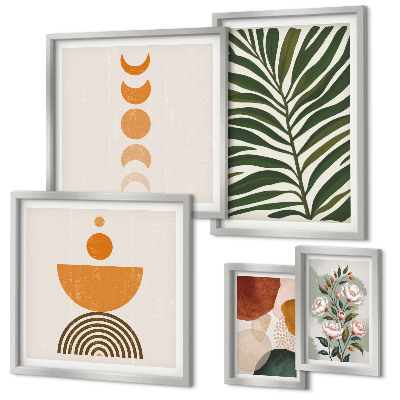 Wanddecoratie compositie Plantenpatronen boho-vormen