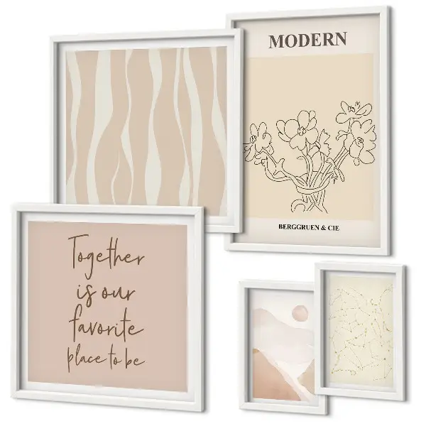 Moderne schilderijen set in minimalistische stijl