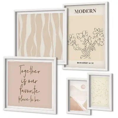 Moderne schilderijen set in minimalistische stijl