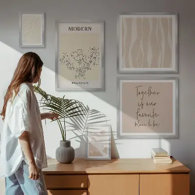 Moderne schilderijen set in minimalistische stijl