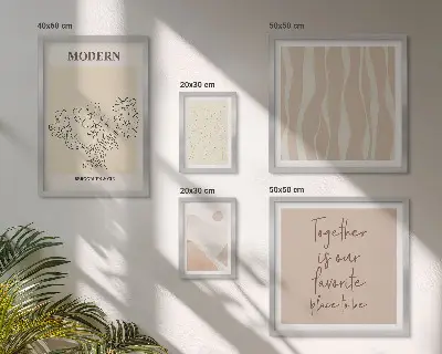 Moderne schilderijen set in minimalistische stijl