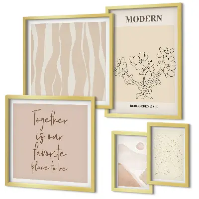 Moderne schilderijen set in minimalistische stijl