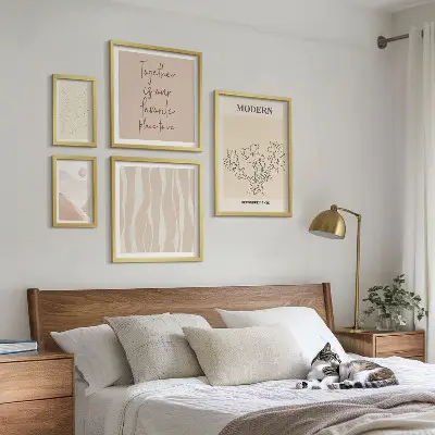 Moderne schilderijen set in minimalistische stijl
