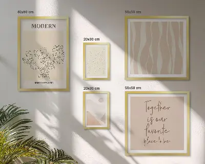 Moderne schilderijen set in minimalistische stijl