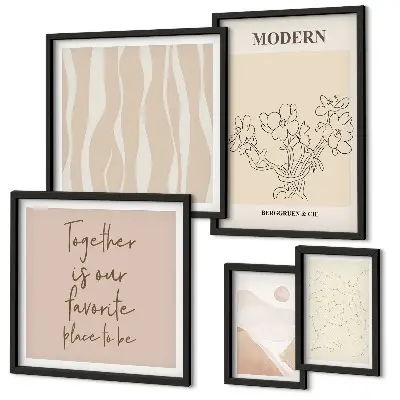 Moderne schilderijen set in minimalistische stijl
