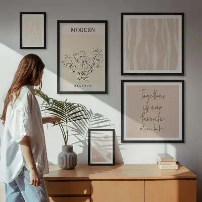 Moderne schilderijen set in minimalistische stijl
