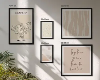 Moderne schilderijen set in minimalistische stijl