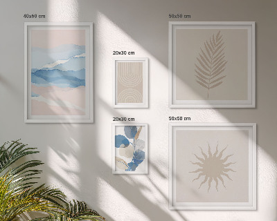 Moderne schilderijen set Abstracte plantengolven