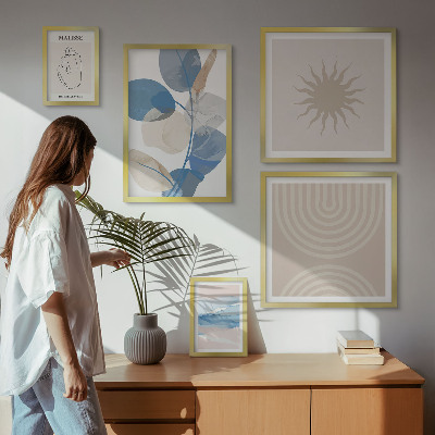 Gallery wall Stijlvolle abstracte planten