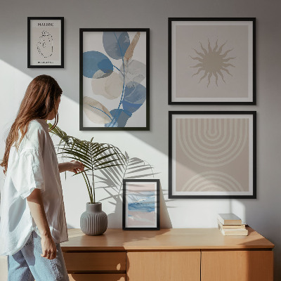 Gallery wall Stijlvolle abstracte planten