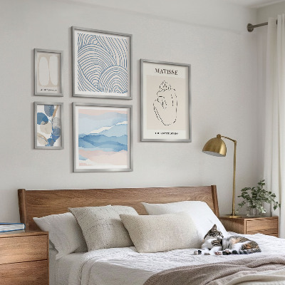 Wanddecoratie compositie Stijlvolle abstracte natuurafbeeldingen